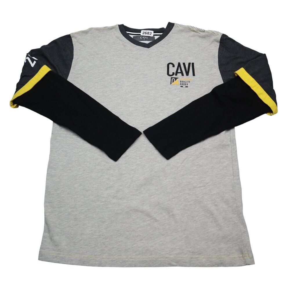 Cavi Shirt Youth L Gray Black Sweater T-Shirt Long Sleeve Boys 04